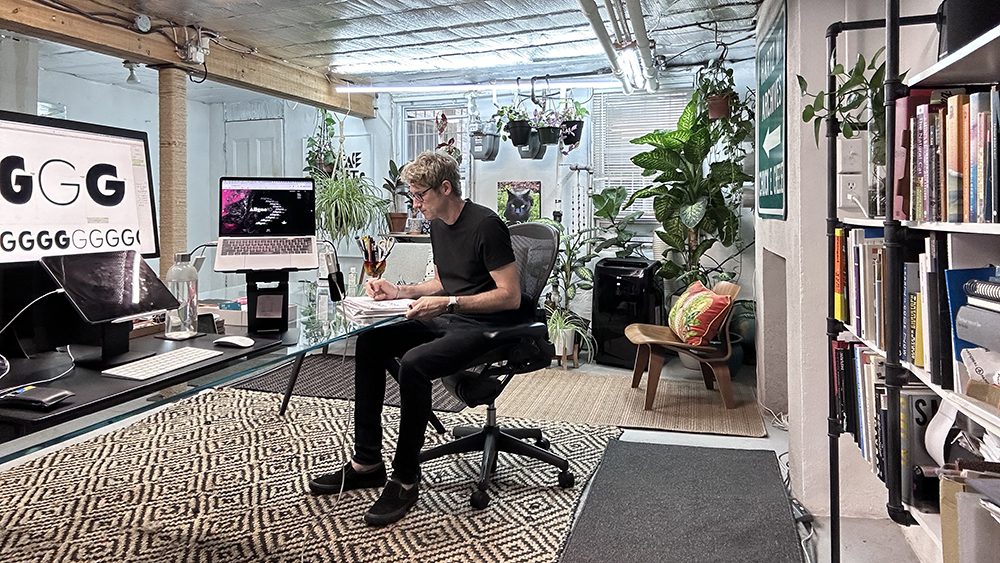 Troy Leinster in his studio